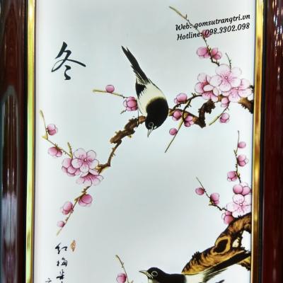 Tranh Sứ Tứ Quý Mã TL018